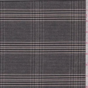1 YD PC-Camel/Black Plaid Flannel Jacketing Fabric