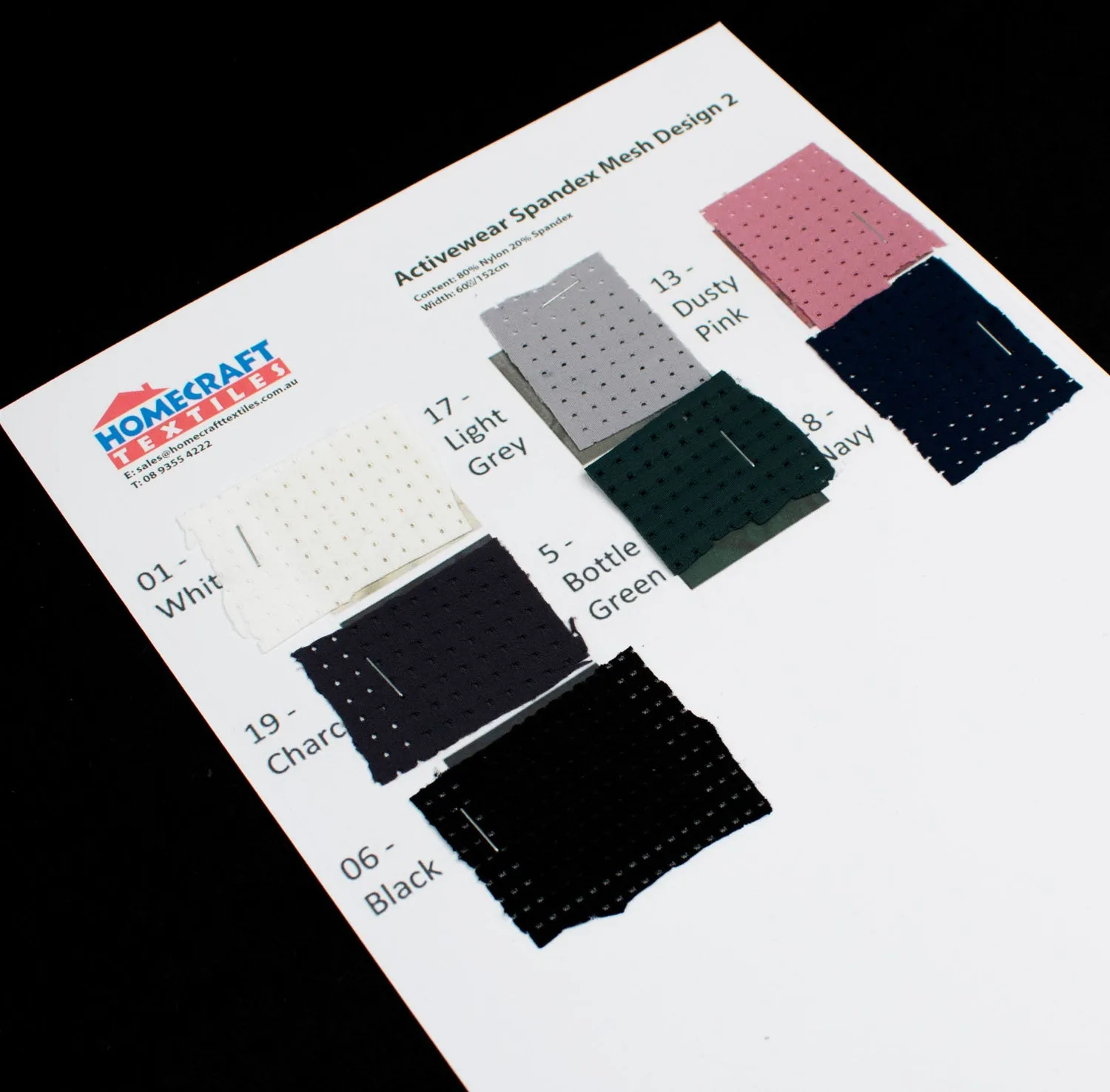 Activewear Spandex Mesh Sample Book
