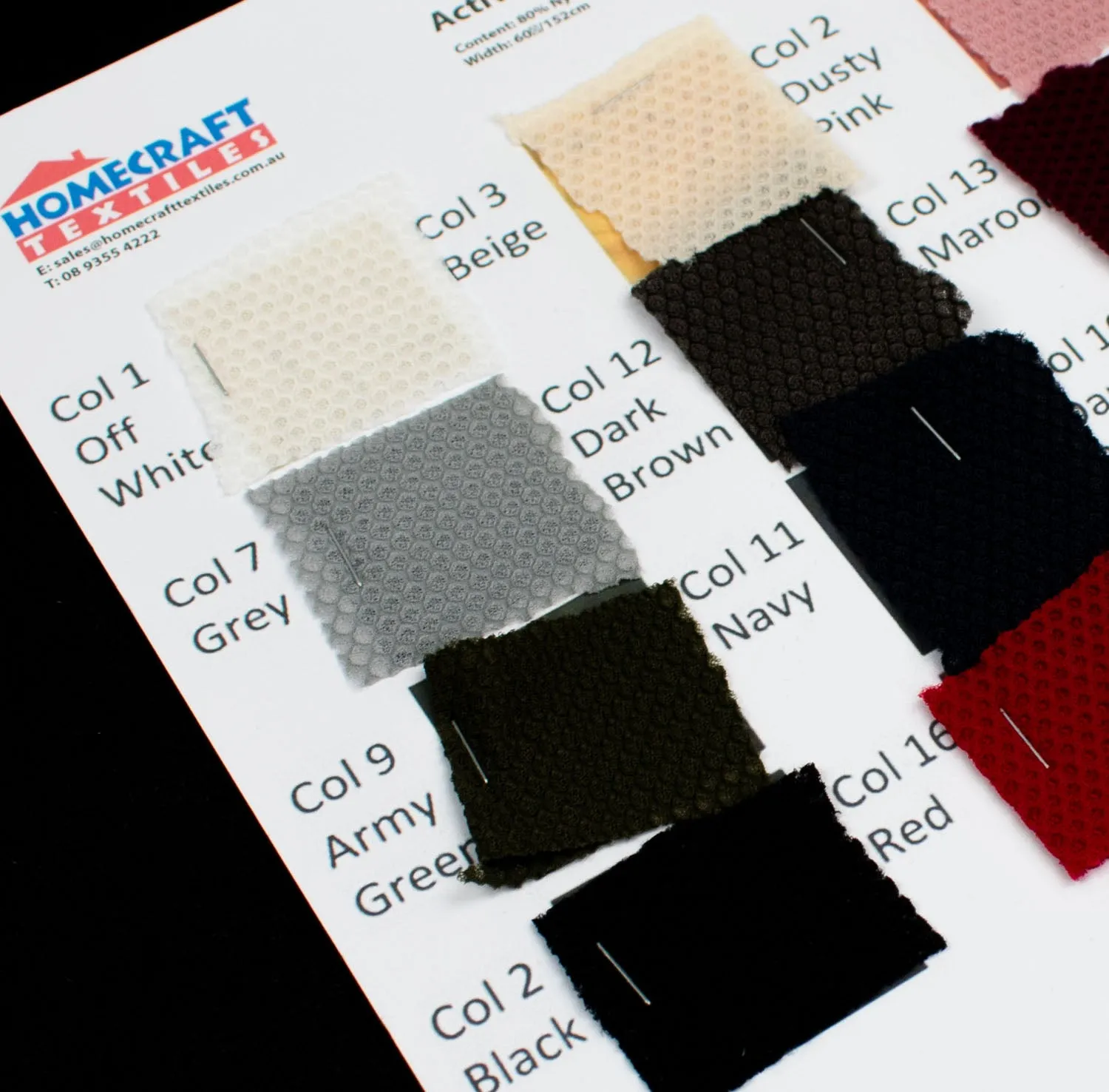 Activewear Spandex Mesh Sample Book