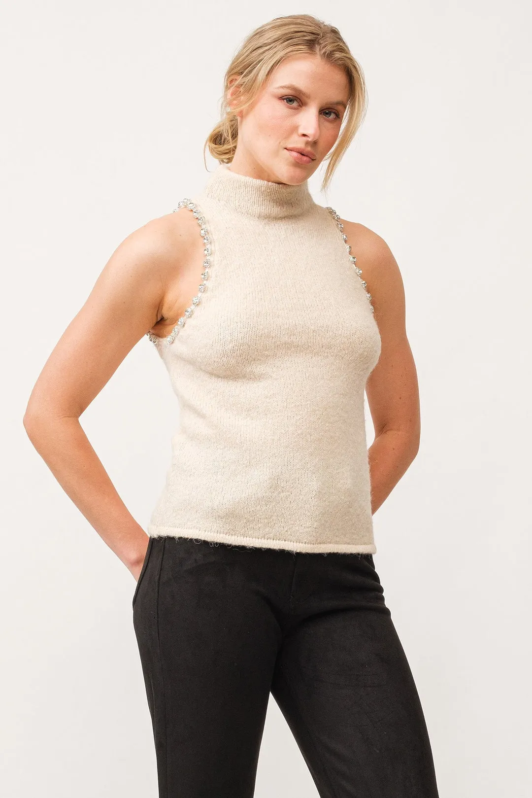 Antique White Alva Sleeveless Sweater