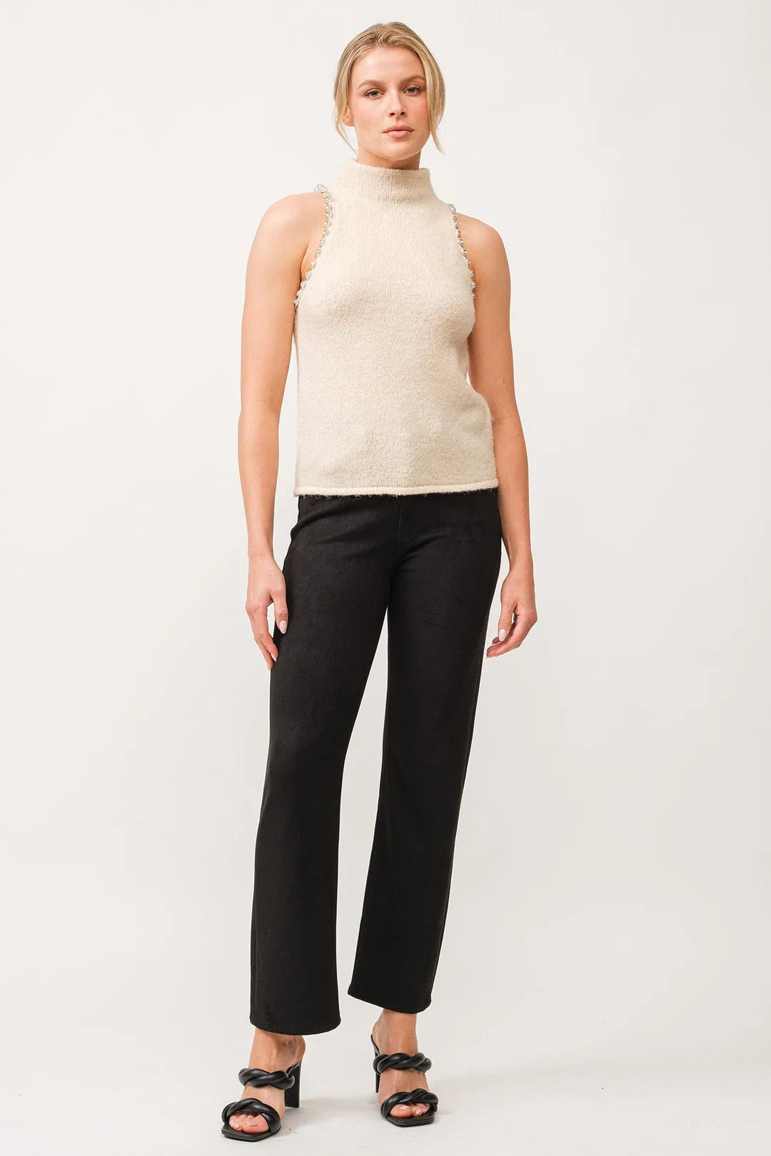 Antique White Alva Sleeveless Sweater