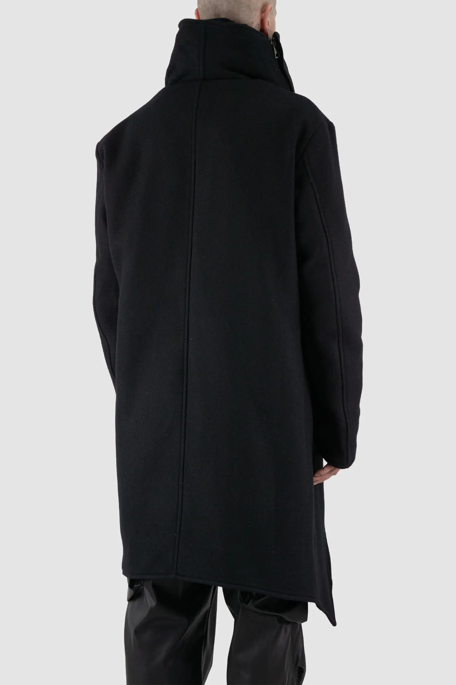 Asymmetric Wool Blend Coat