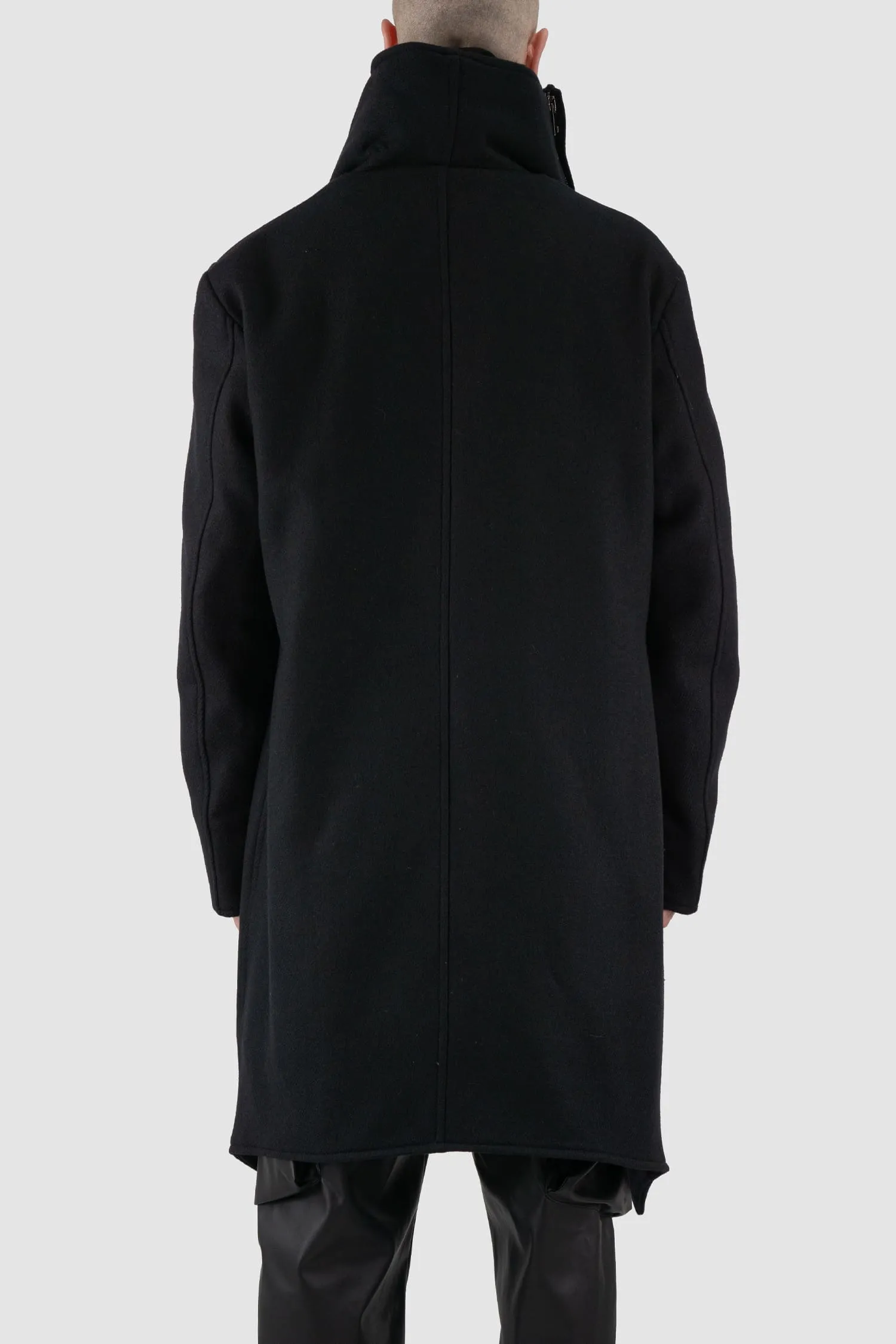 Asymmetric Wool Blend Coat