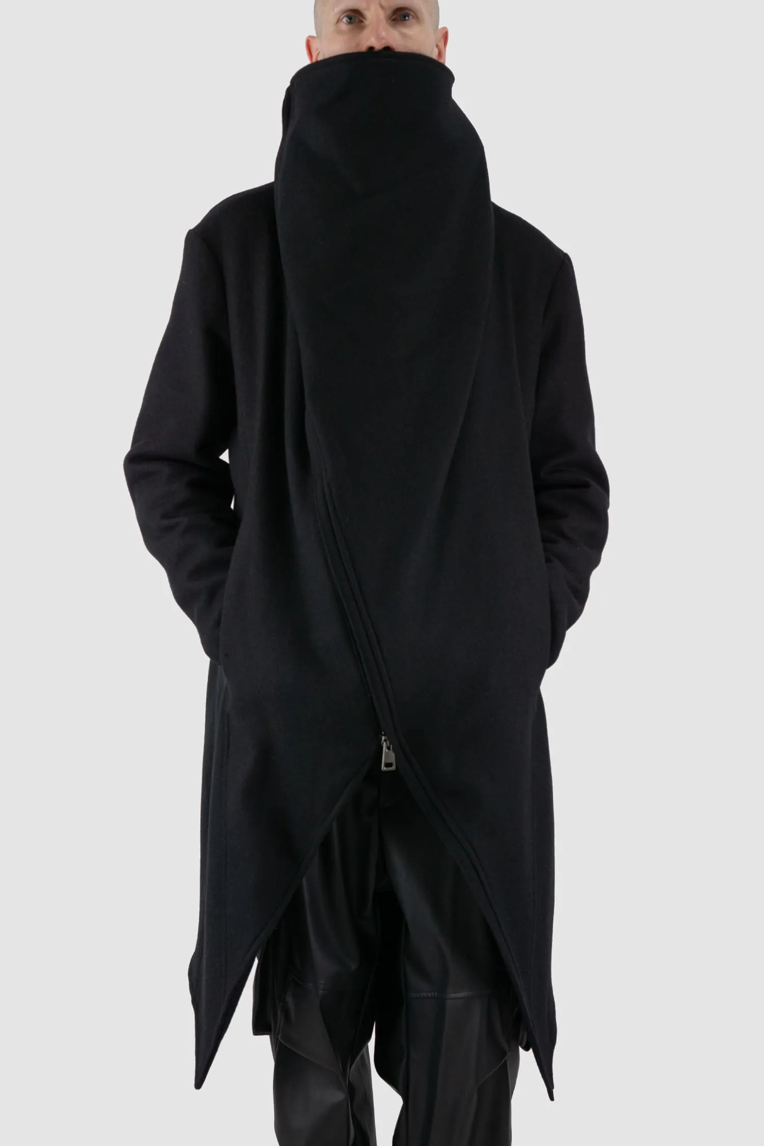 Asymmetric Wool Blend Coat