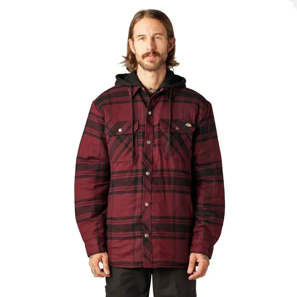 Dickies Quilted Flannel Shirt Jacket - Dark Port/Black