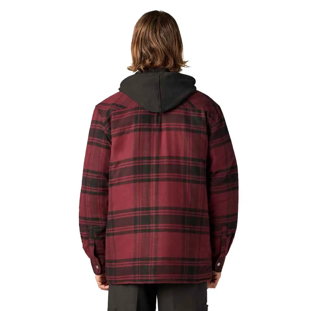 Dickies Quilted Flannel Shirt Jacket - Dark Port/Black