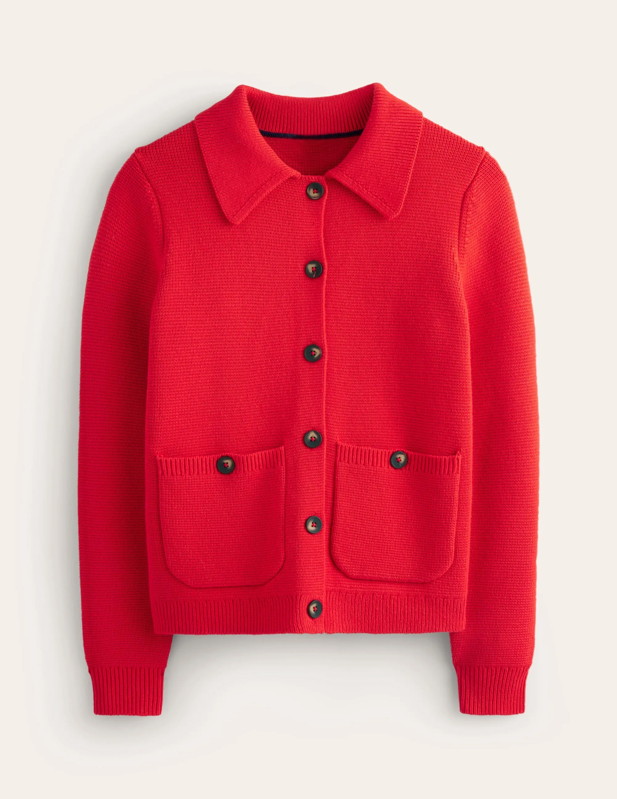 Emily Wool Blend Cardigan-Post Box Red