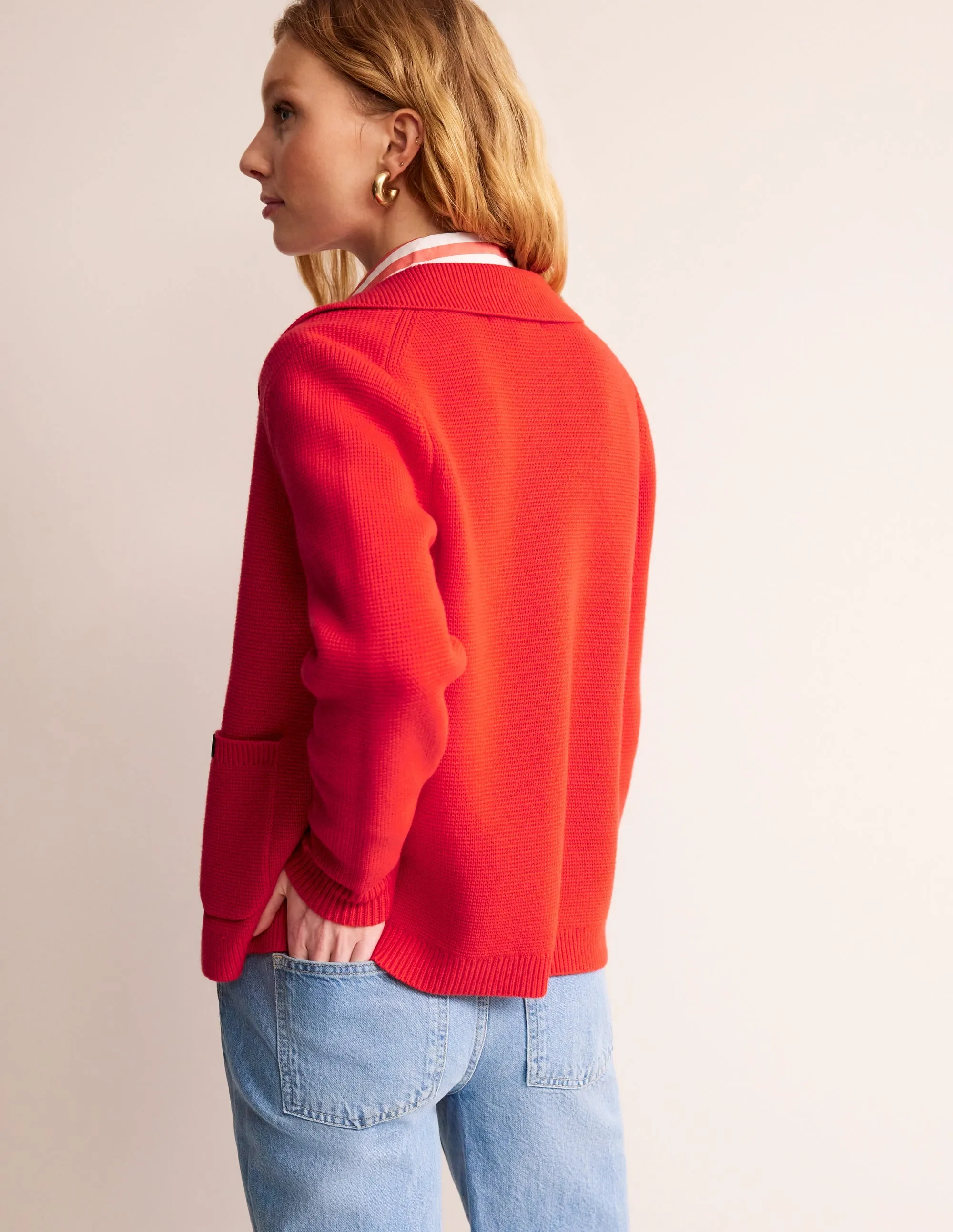 Emily Wool Blend Cardigan-Post Box Red