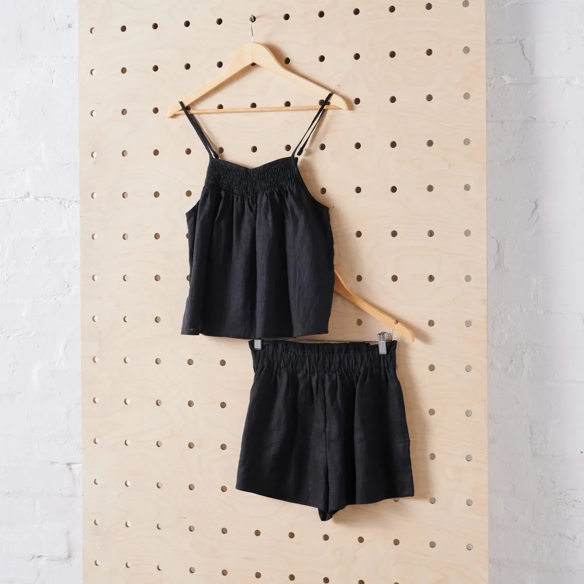 Linen Short Sets in Black
