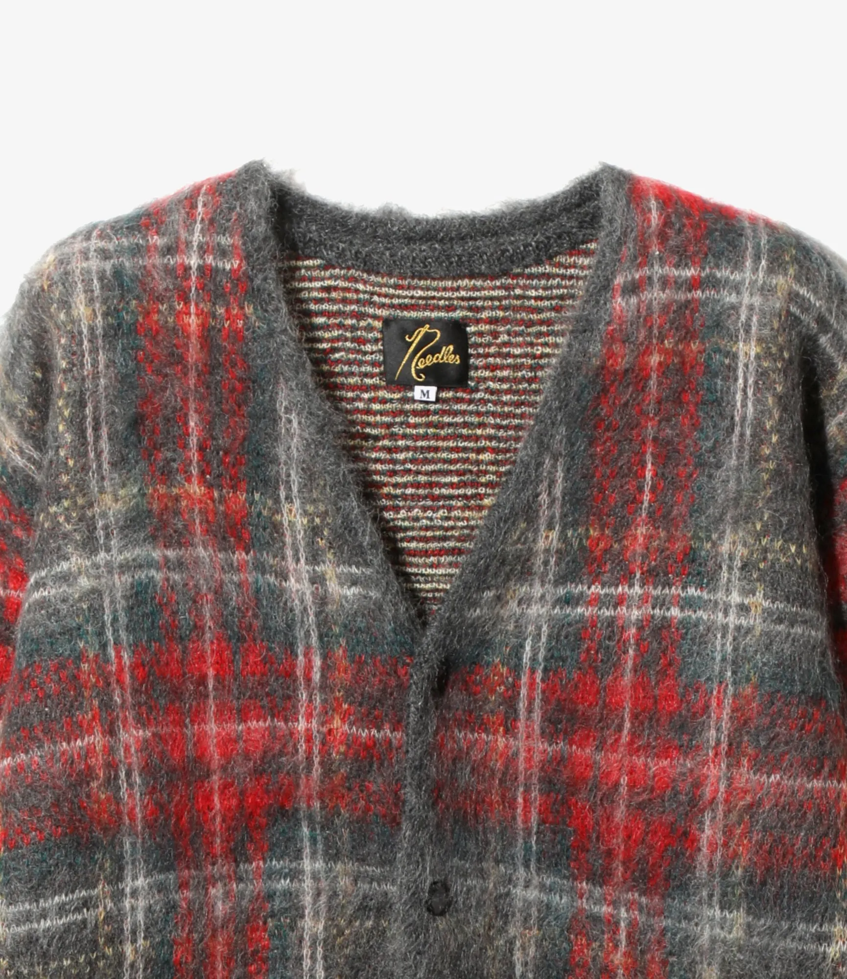 Mohair Cardigan - Red / Black - Plaid