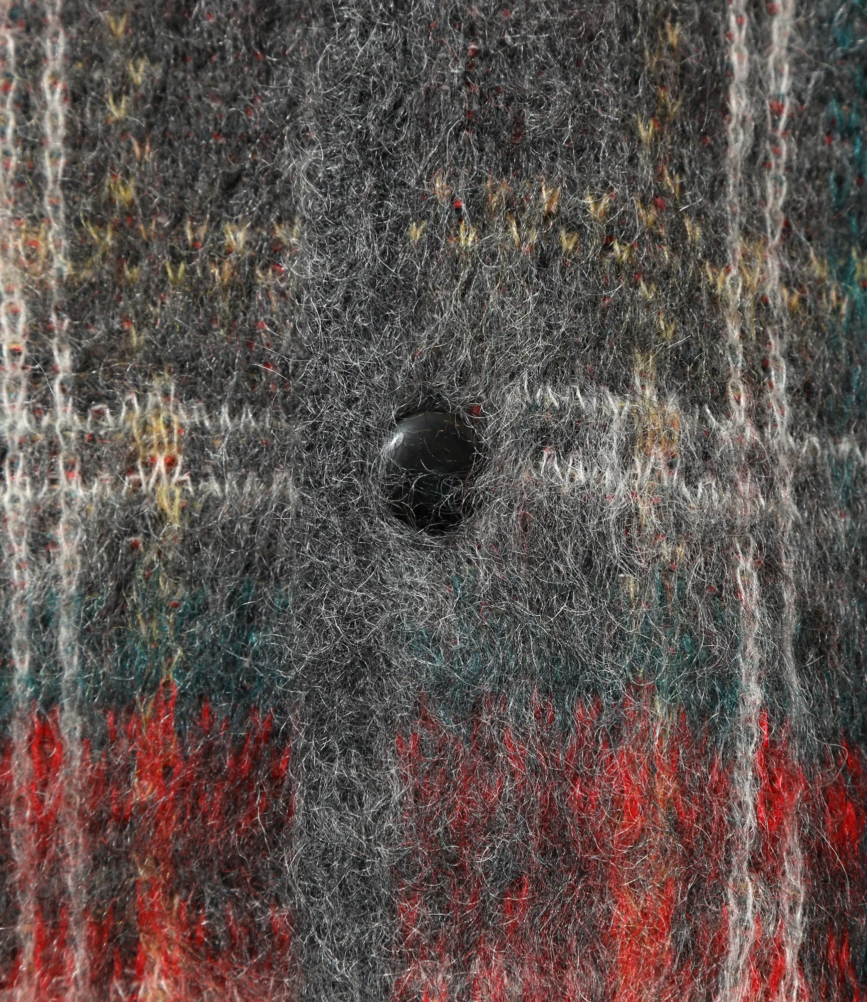 Mohair Cardigan - Red / Black - Plaid