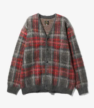 Mohair Cardigan - Red / Black - Plaid
