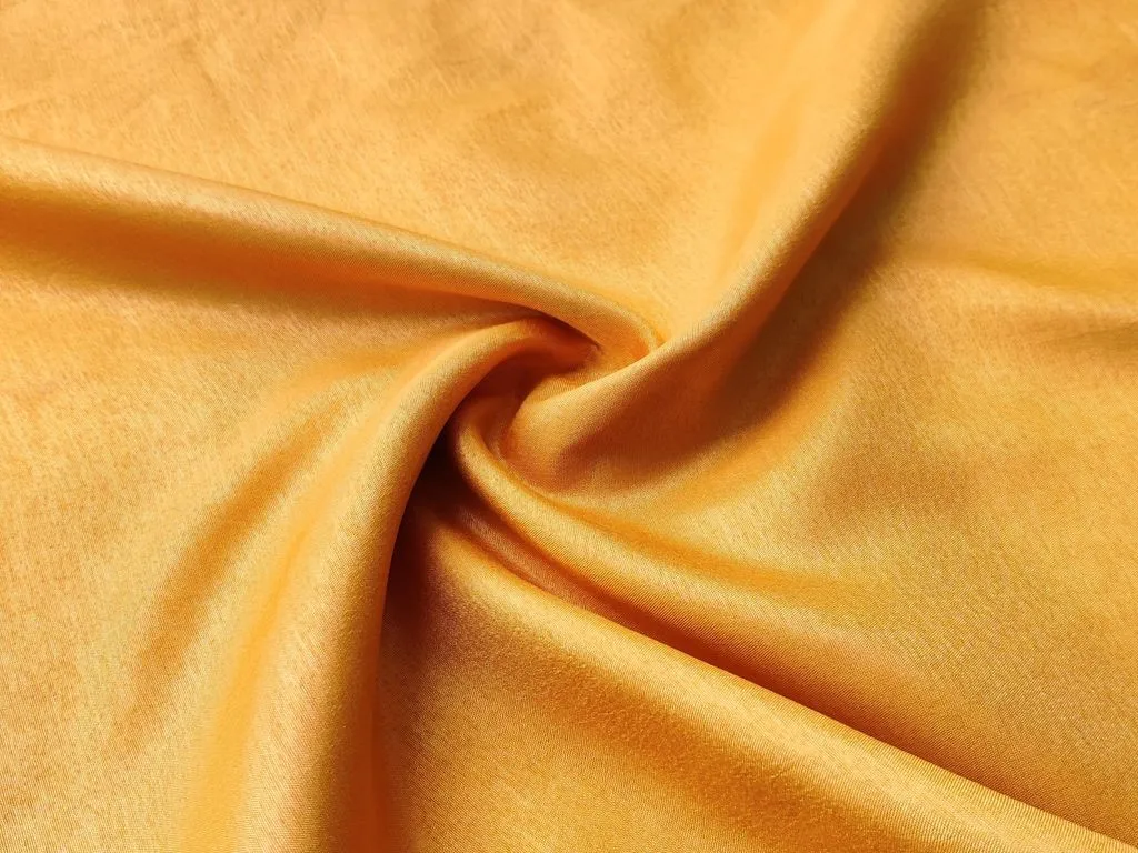 Mustard Yellow Plain Rose Silk Fabric