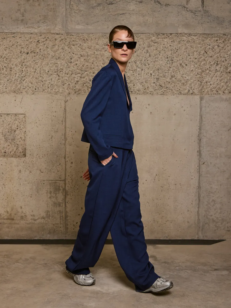 Pleated Pants - Blue