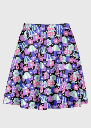 Plus Size Flower Cute Retro Mushroom 60s Skirt