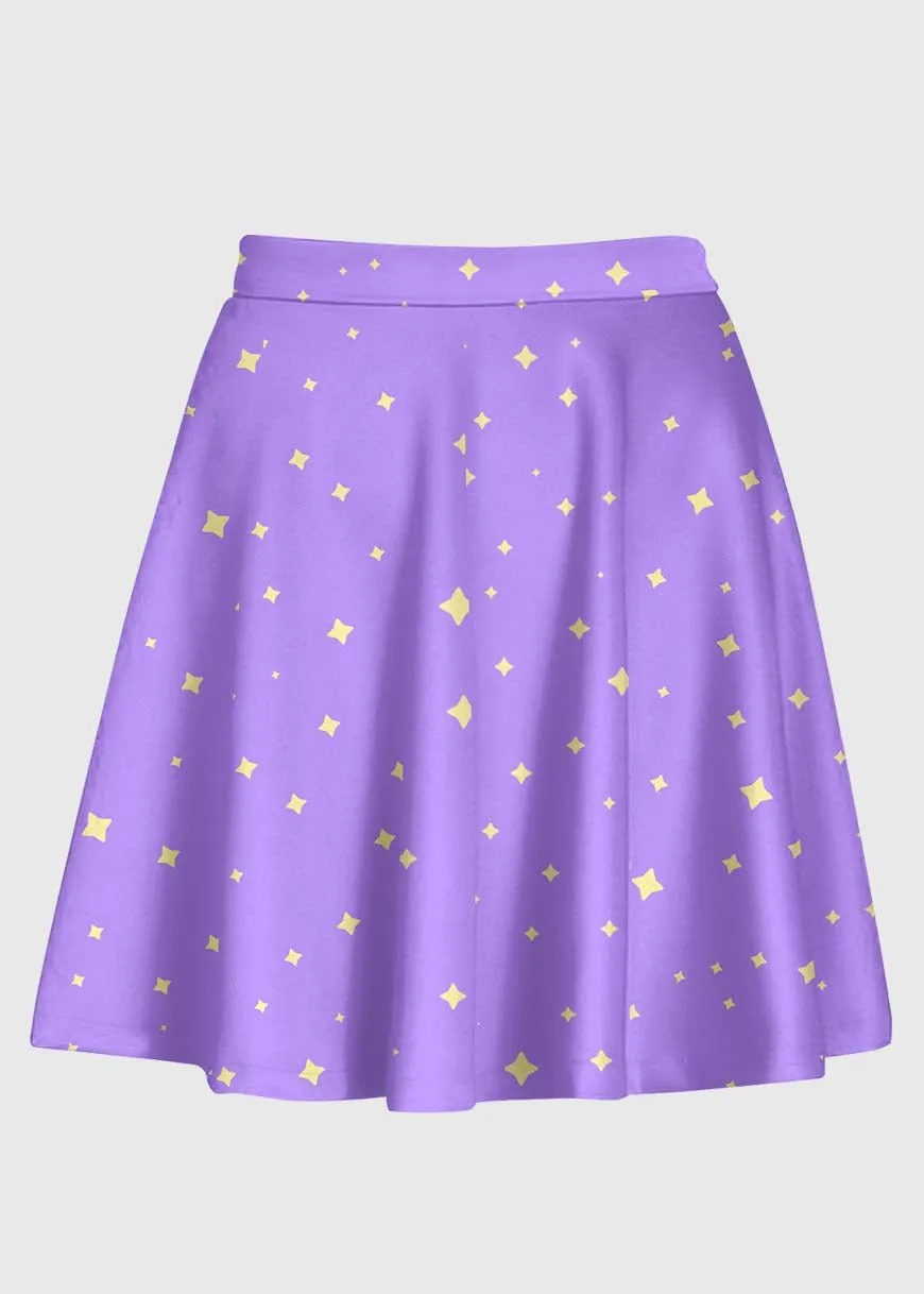 Plus Size Kawaii Magical Star Purple Skirt