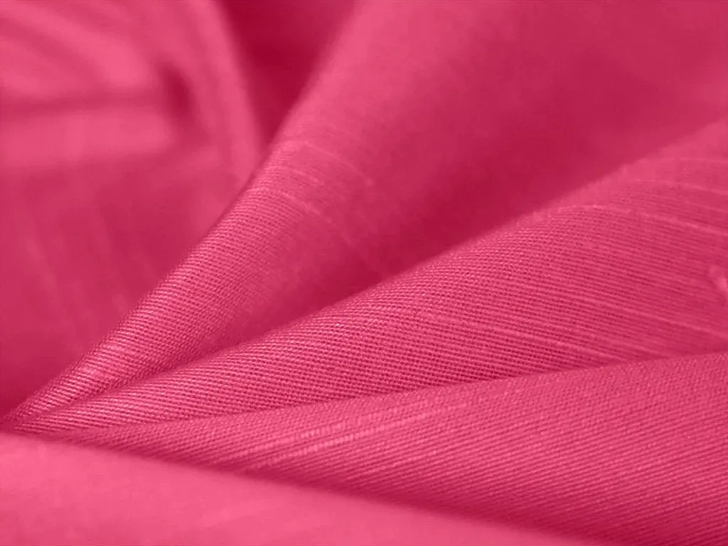 Precut of 2 Meters of Rosy Pink Plain Bangalore Raw Silk Fabric
