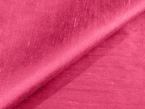 Precut of 2 Meters of Rosy Pink Plain Bangalore Raw Silk Fabric