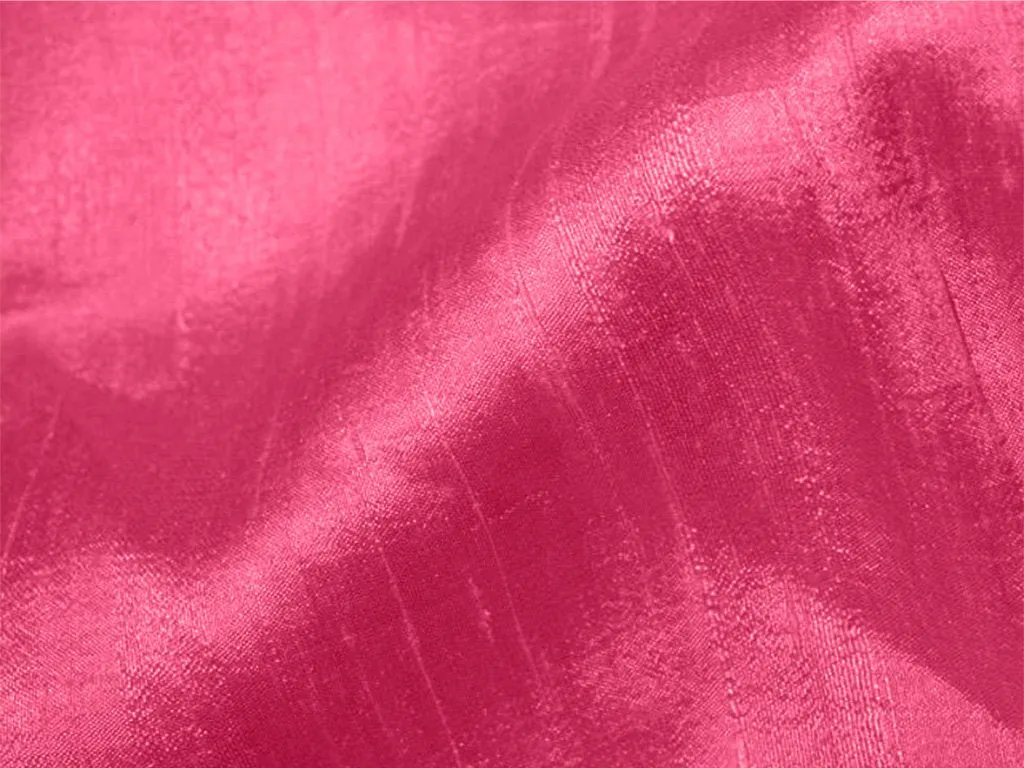 Precut of 2 Meters of Rosy Pink Plain Bangalore Raw Silk Fabric