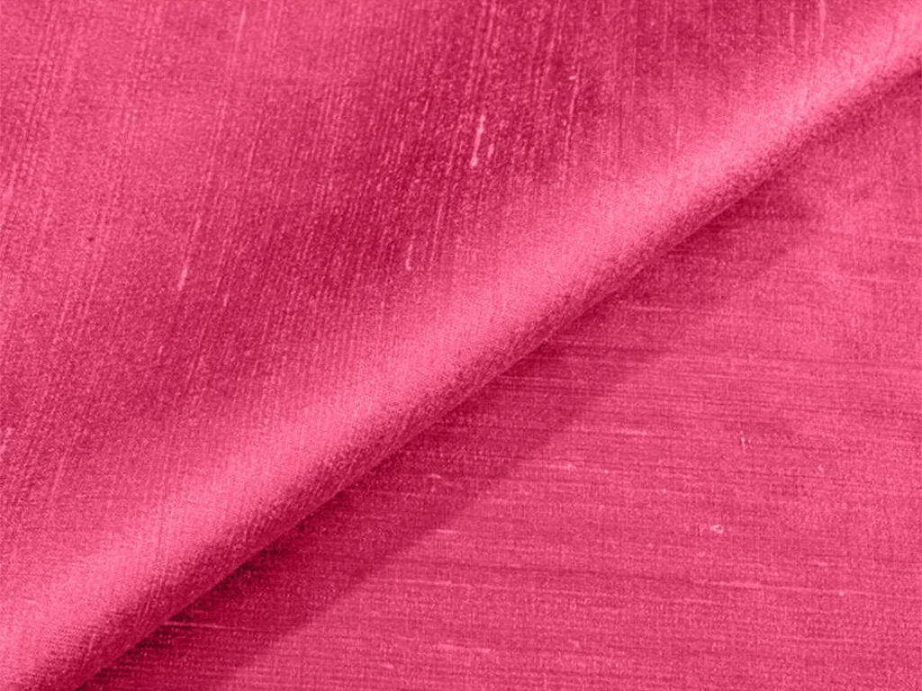 Precut of 2 Meters of Rosy Pink Plain Bangalore Raw Silk Fabric