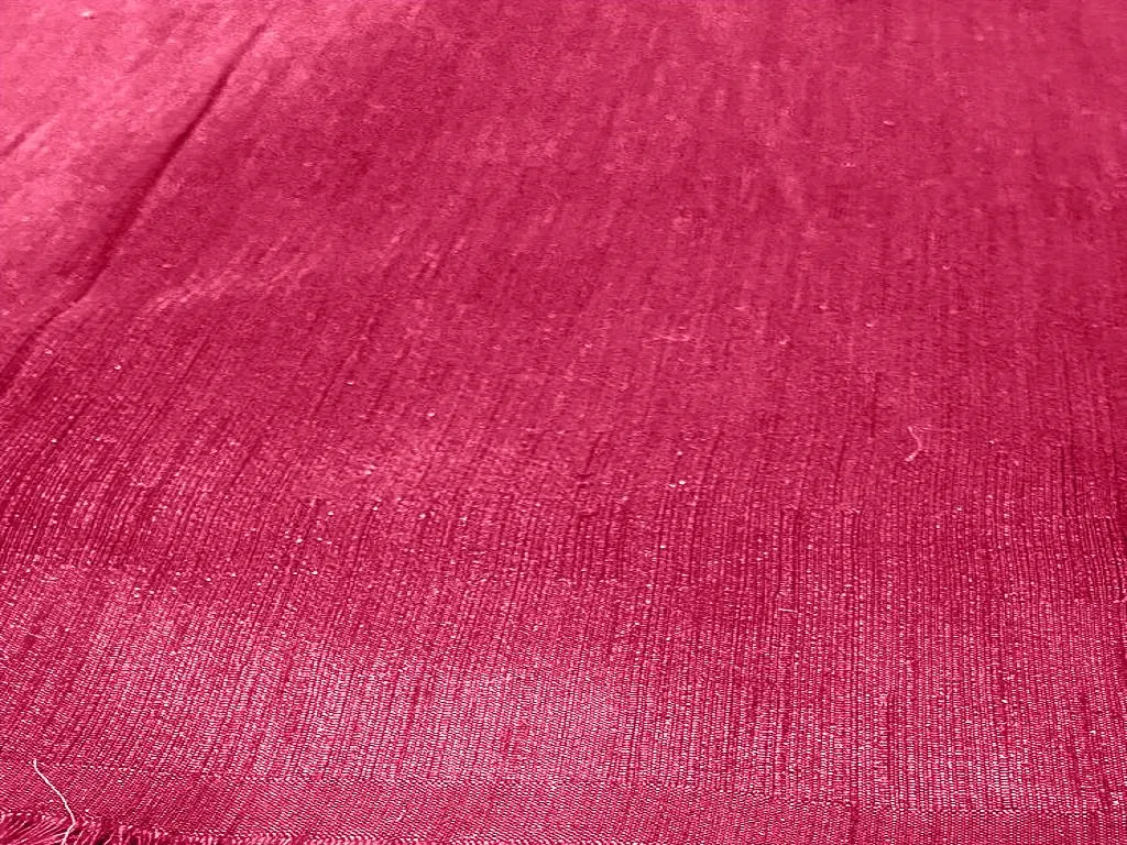 Precut of 2 Meters of Rosy Pink Plain Bangalore Raw Silk Fabric