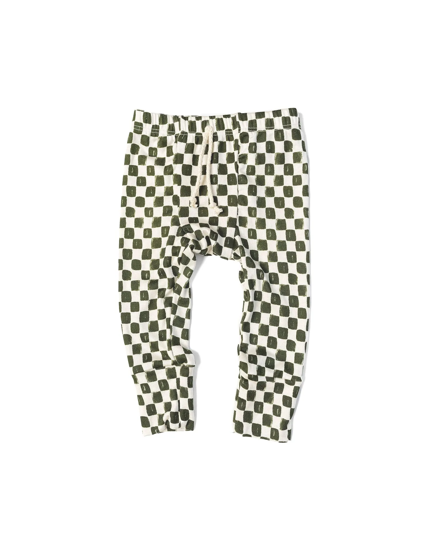rib knit pant - painted checkerboard