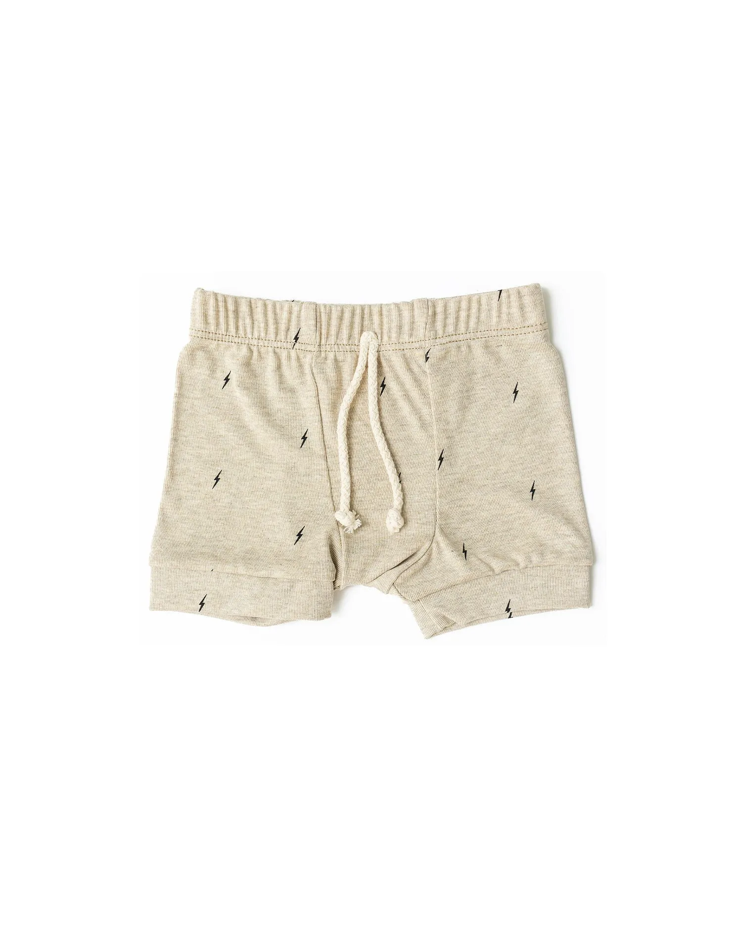 rib knit shorts CO - bolts on oatmeal