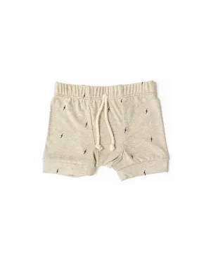 rib knit shorts CO - bolts on oatmeal