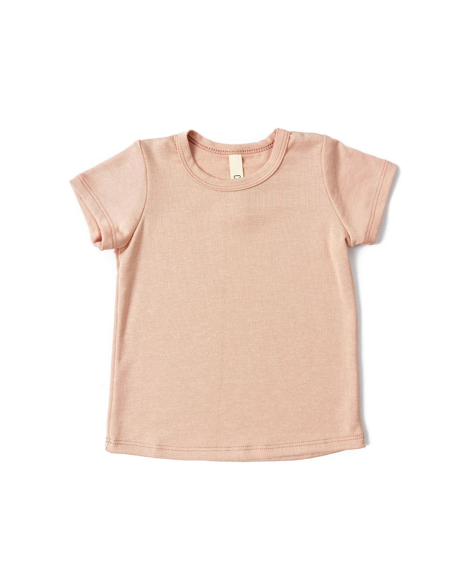 rib knit shorts CO - shell pink