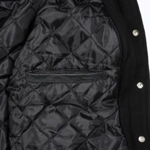 Spine Spark Purple Wool Varsity Jacket Gold Yellow Leather Sleeves