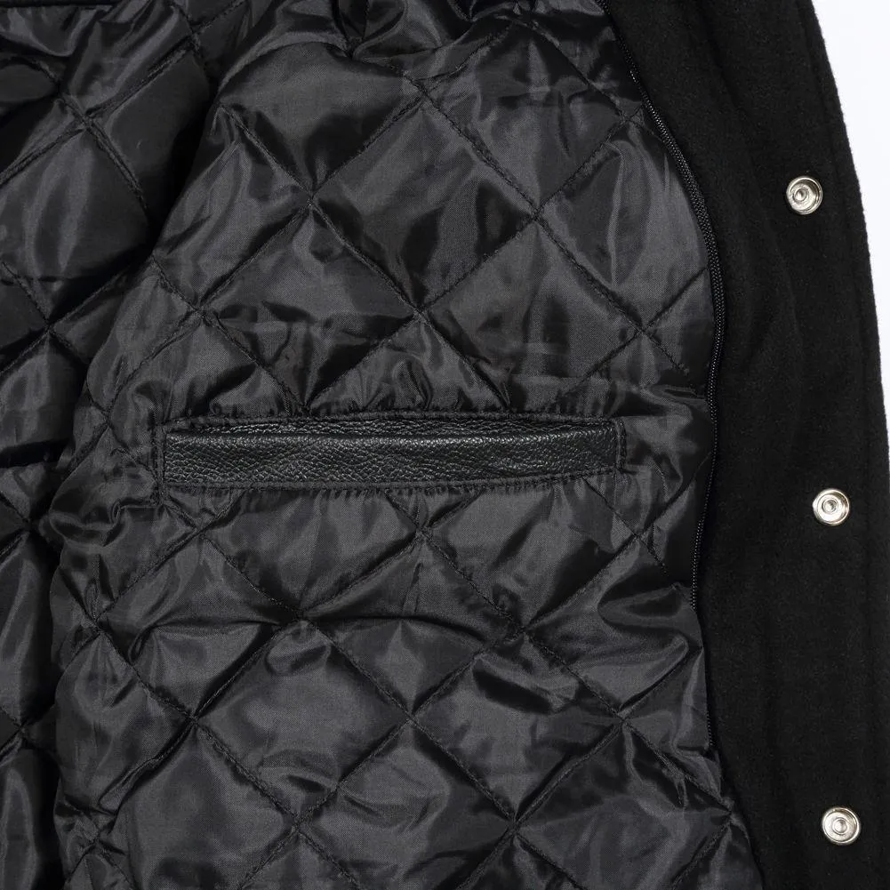 Spine Spark The Breakfast Club Navy Wool Varsity Jacket Grey Leather Sleeves