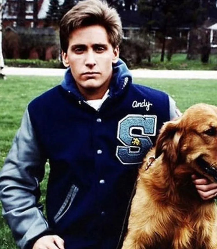 Spine Spark The Breakfast Club Navy Wool Varsity Jacket Grey Leather Sleeves