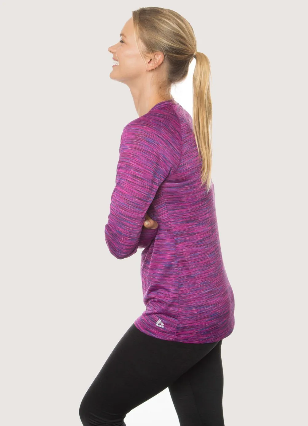 Stratus Speckled Space Dye Long Sleeve V-Neck Tee