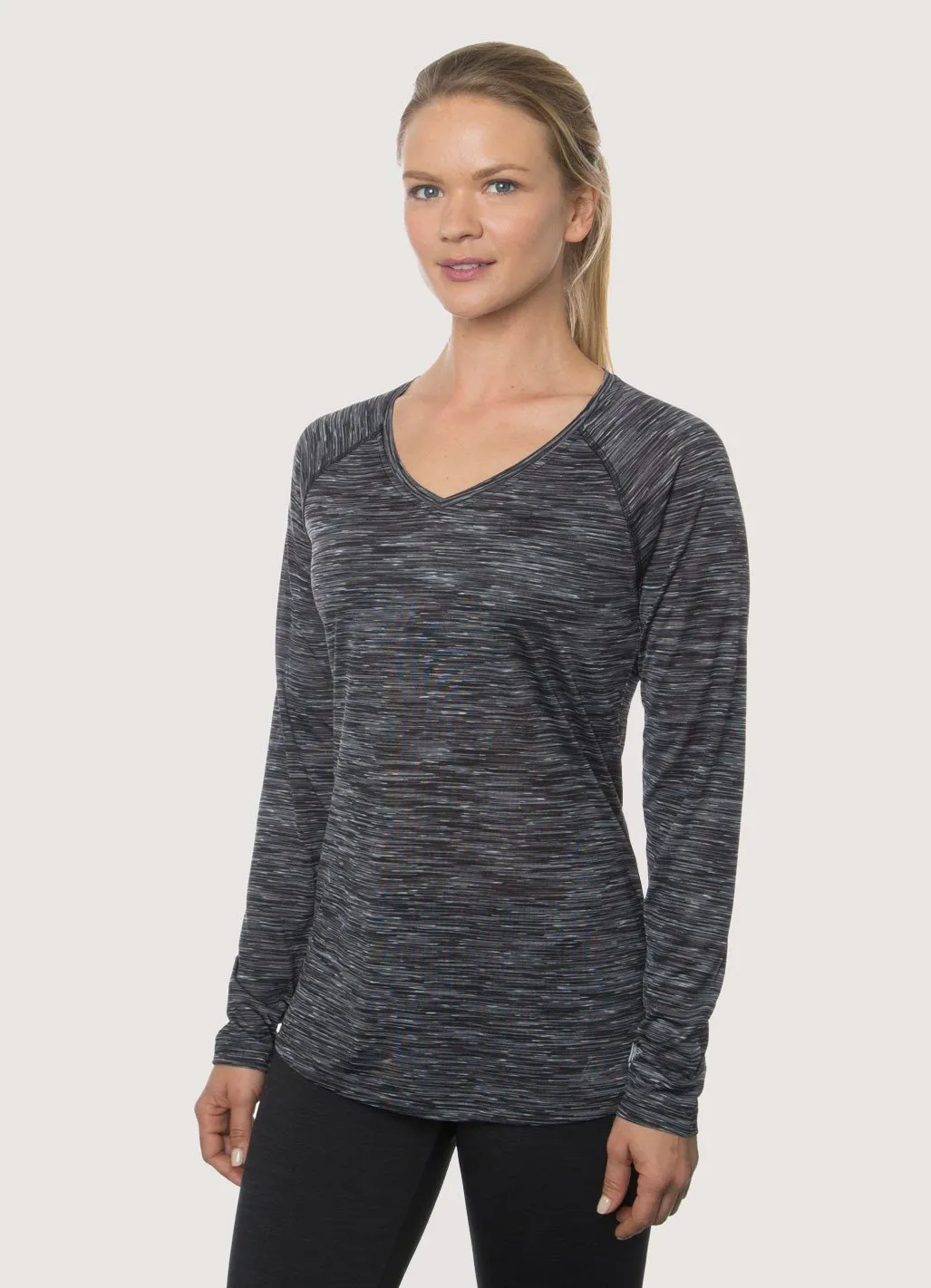 Stratus Speckled Space Dye Long Sleeve V-Neck Tee
