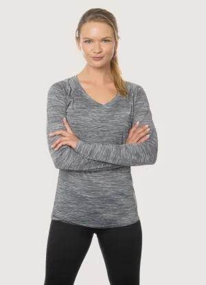 Stratus Speckled Space Dye Long Sleeve V-Neck Tee