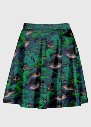 Surreal Eyes Pattern Weirdcore Skirt