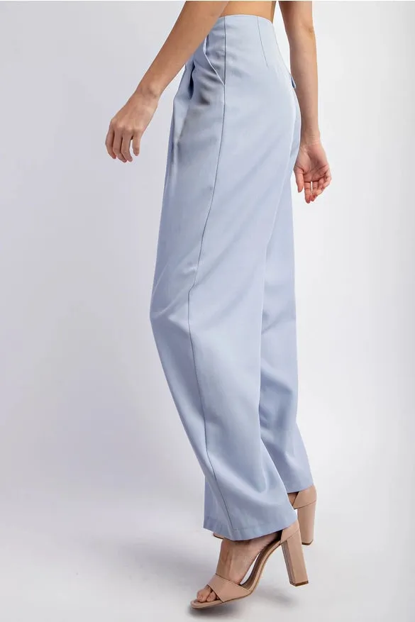 Textured Woven Pleated Wide Pants
