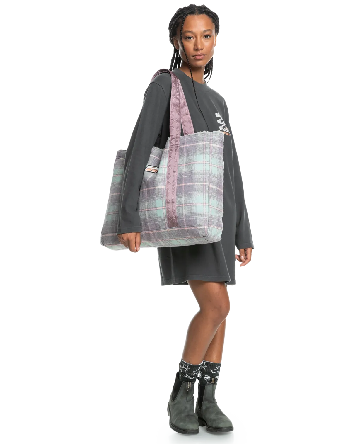 Uni Plaid Winter Bag in Grape Shake