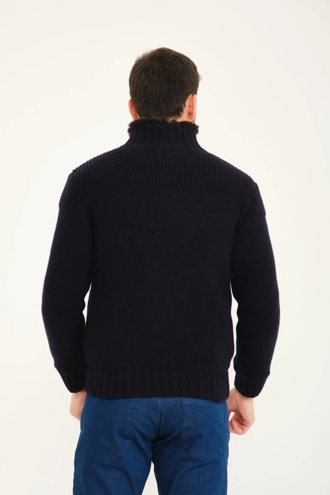 Whisper Wool Cardigan with Rex Fur