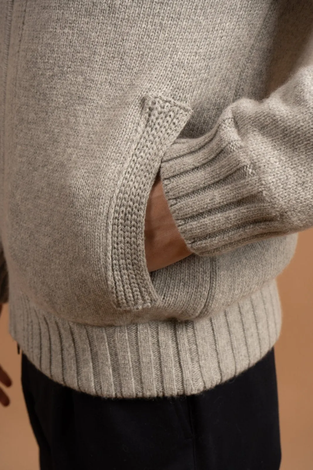 Whisper Wool Cardigan with Rex Fur