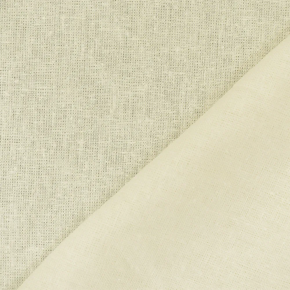 White Solid Linen Woven Shirting Fabric