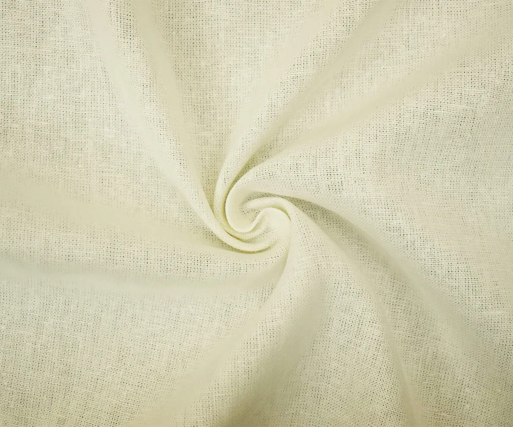 White Solid Linen Woven Shirting Fabric