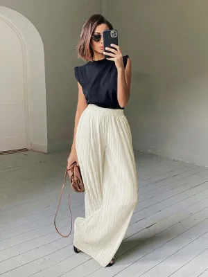 Wide Leg Pleated Pants