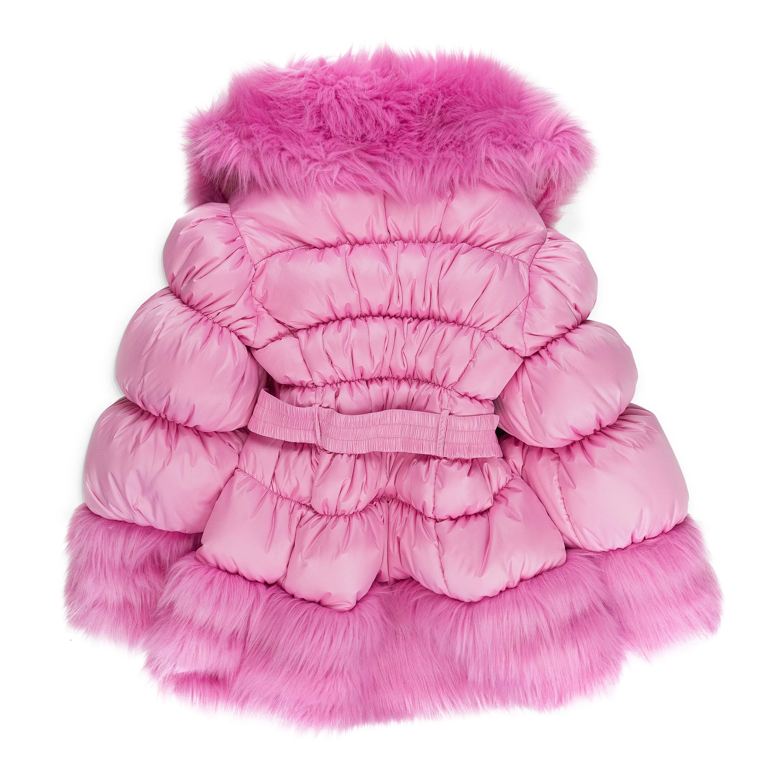 WOVEN FUR PUFFER