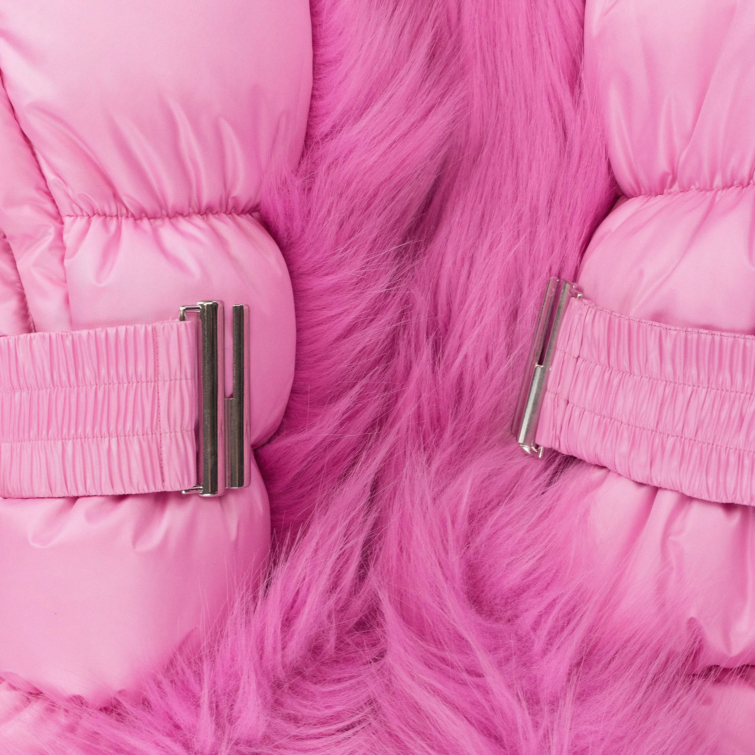 WOVEN FUR PUFFER
